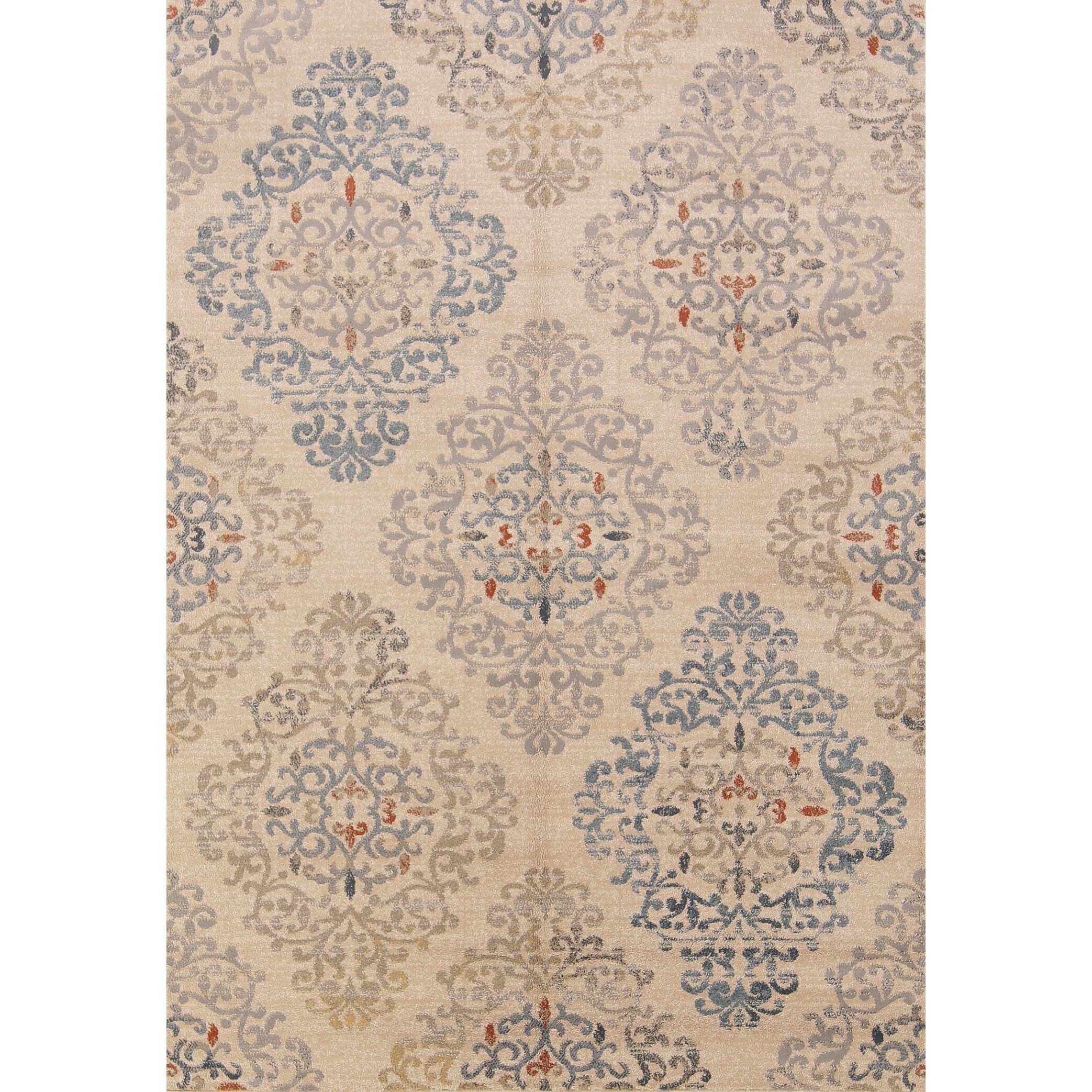 Transitional Acrylic And Polyester Damask Belgium Oriental Area Rug