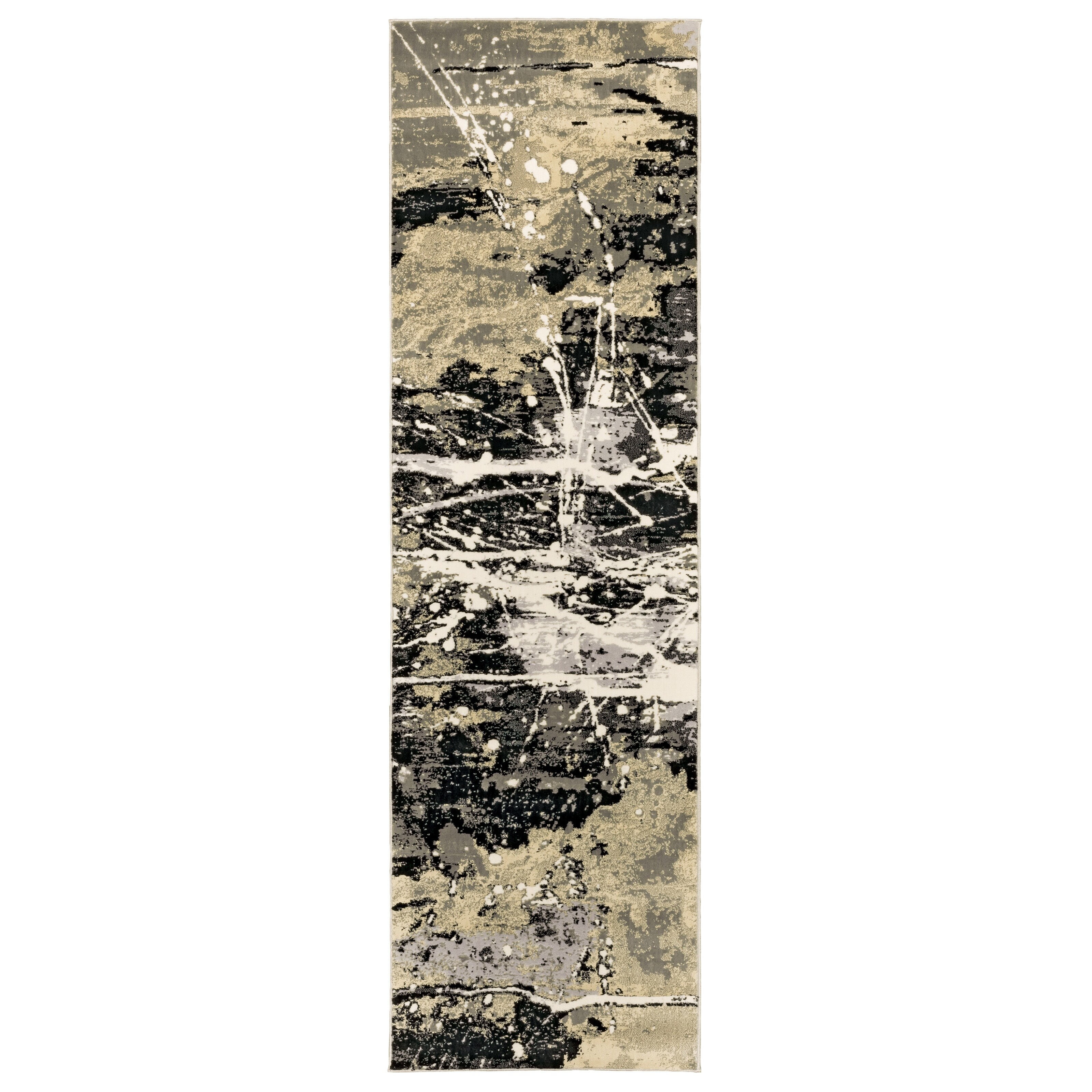 Carbon Loft Mchugh Hi-low Textured Abstract Black And Gold Area Rug