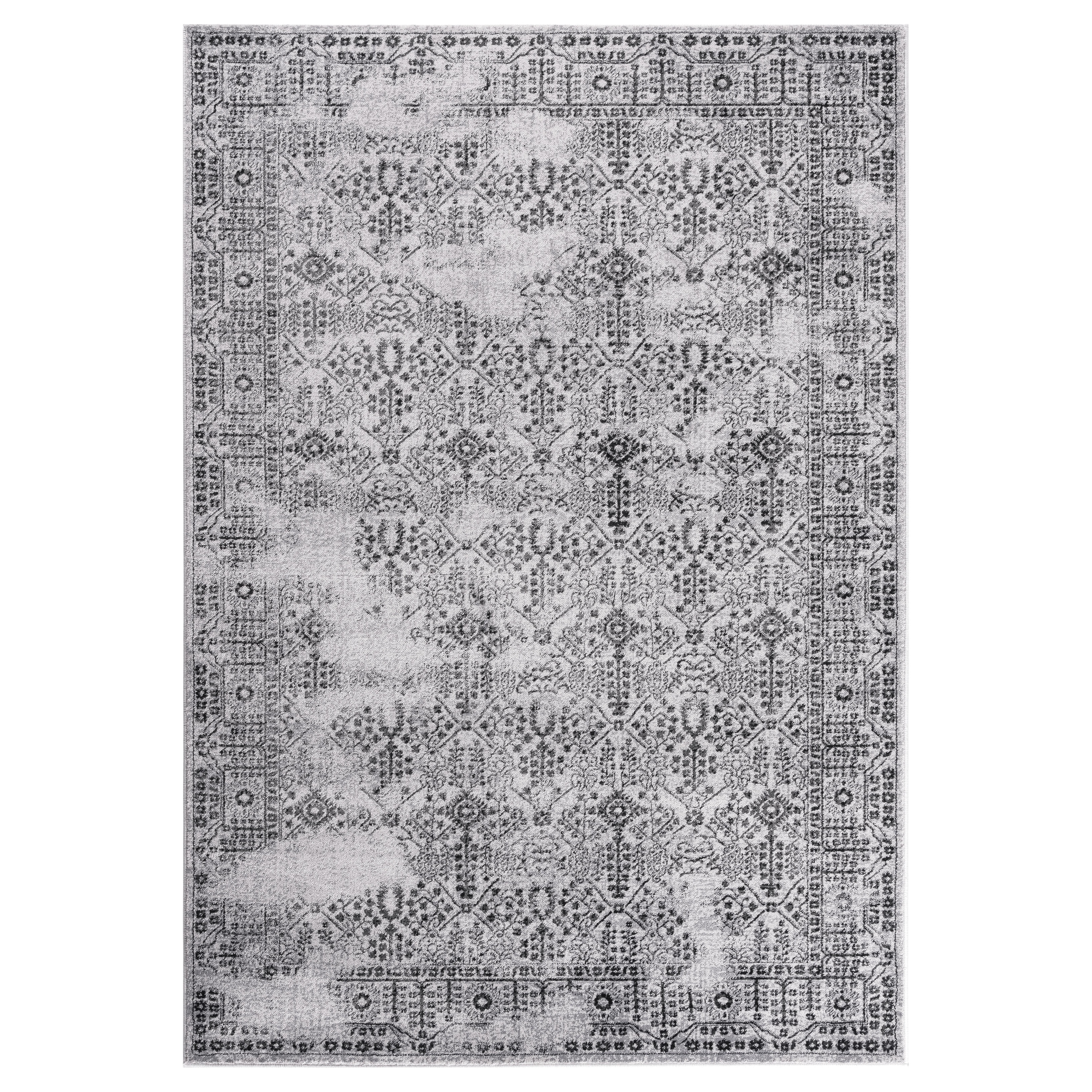 Gad Daisy Collection Garden Chic Classic/transional L.gray/d.gray Rug - 22 X 3